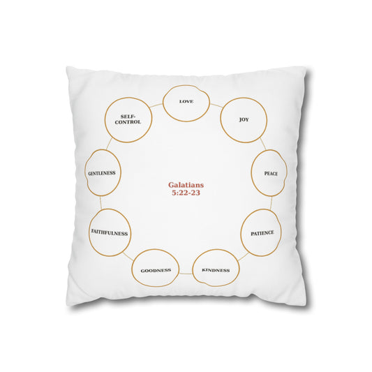 Faithful Fruits Pillow - Galatians 5:22-23 Decorative Square Throw Pillowcase